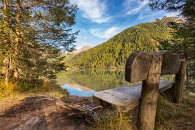 Bench on the Anterselva lake