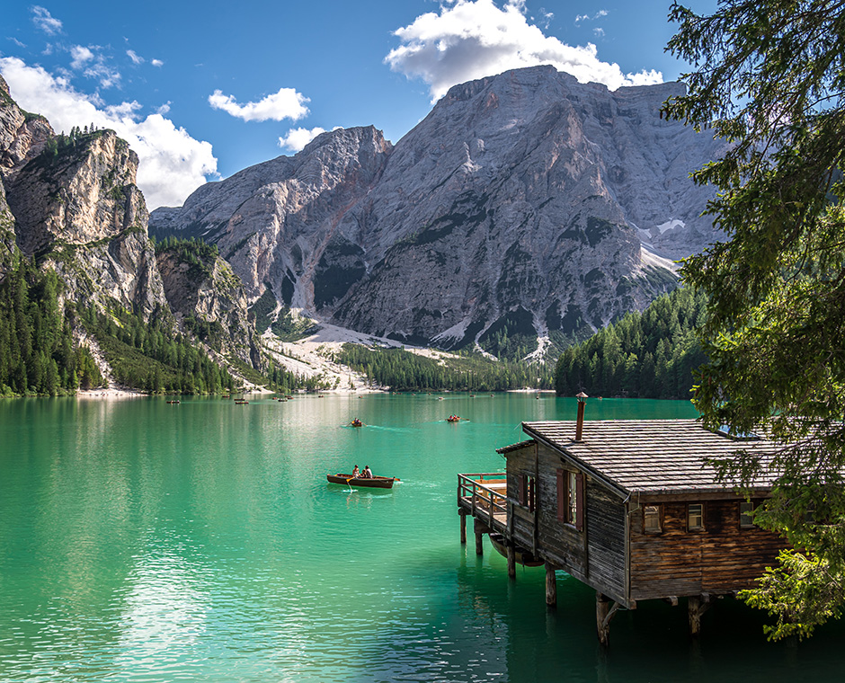 Bootsfahrt auf dem Pragser Wildsee, Südtirol