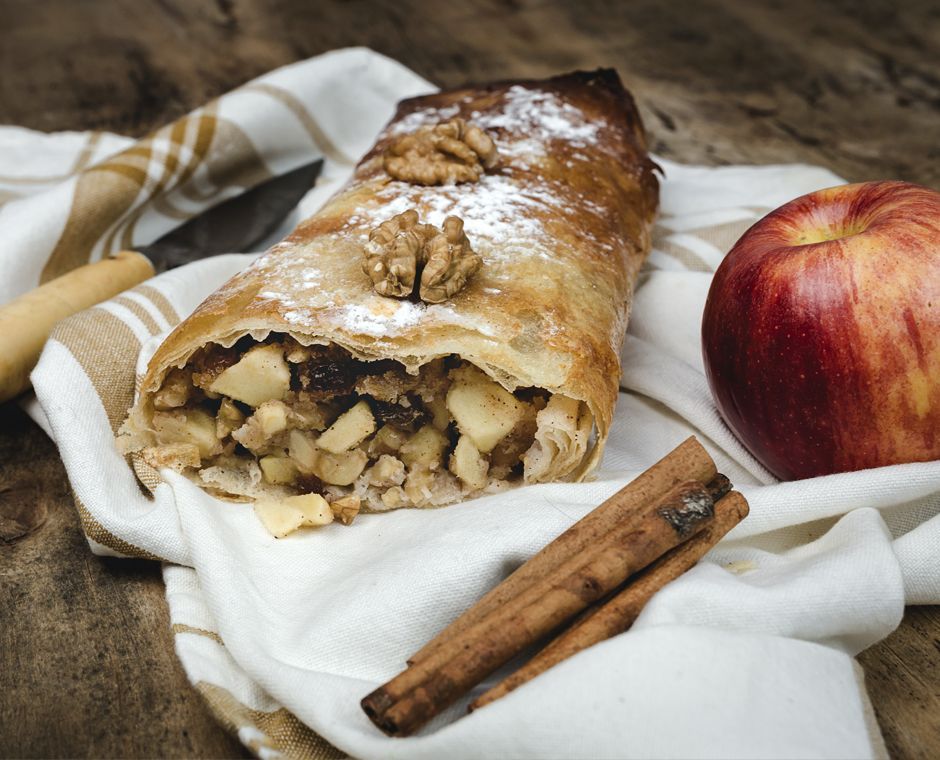 A delicious apple strudel