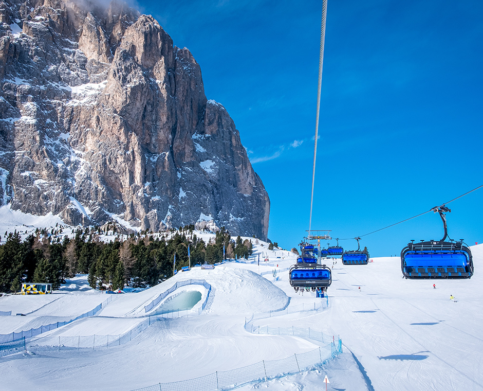 Winterskifahren in Gröden