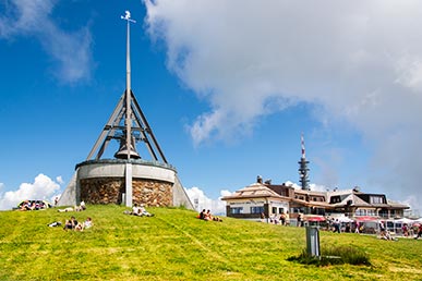 The Concordia peace bell on the summit of the Kronplatz