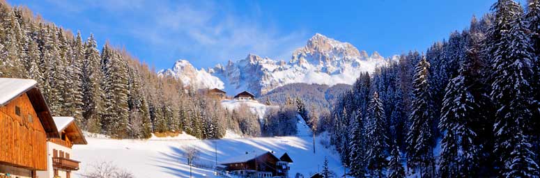 View of Obereggen during the winter time