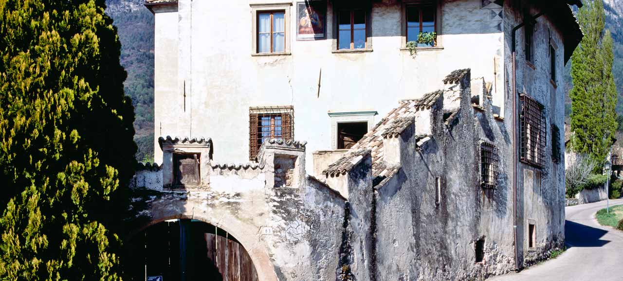 Appiano, view of an ancient house in the historical center