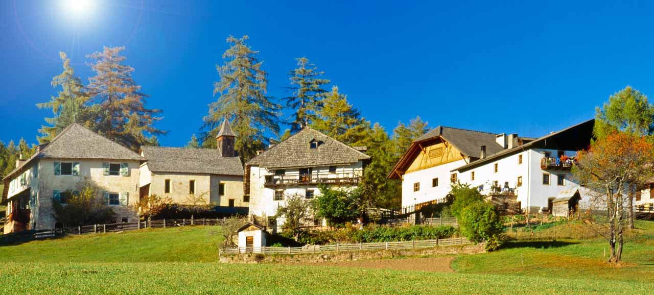 The little village of Meltina, among gentle mountain meadows