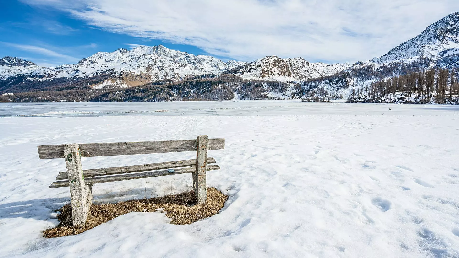 Das Dorf Reschen am Reschensee