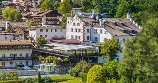 Außenansicht des Hotels Saltauserhof im Passeiertal bei Meran